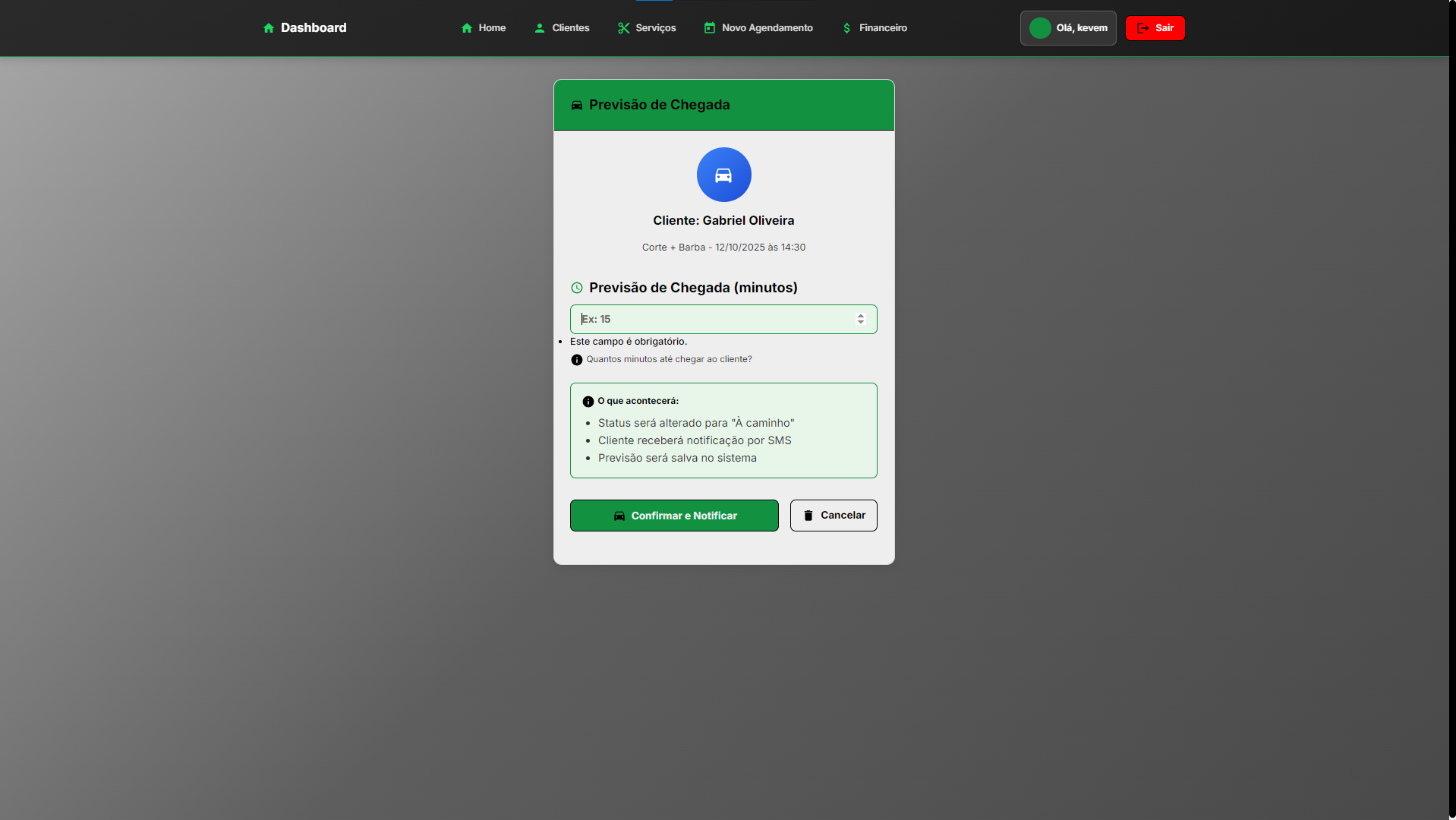 Previsão de Chegada